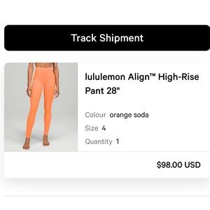 Lululemon Align High Rise 28” Legging, Size 4